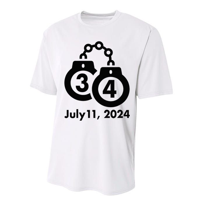 34 Counts Felon Handcuffs July 11 2024 Performance Sprint T-Shirt