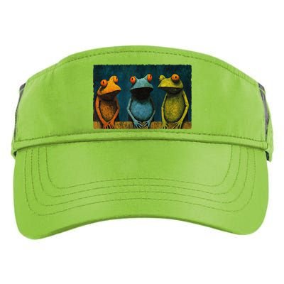 3 Cute Funny Frogs Men, Women, Frog Lovers Adult Drive Performance Visor