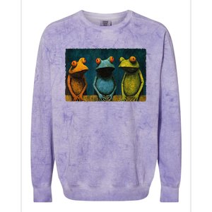 3 Cute Funny Frogs Men, Women, Frog Lovers Colorblast Crewneck Sweatshirt