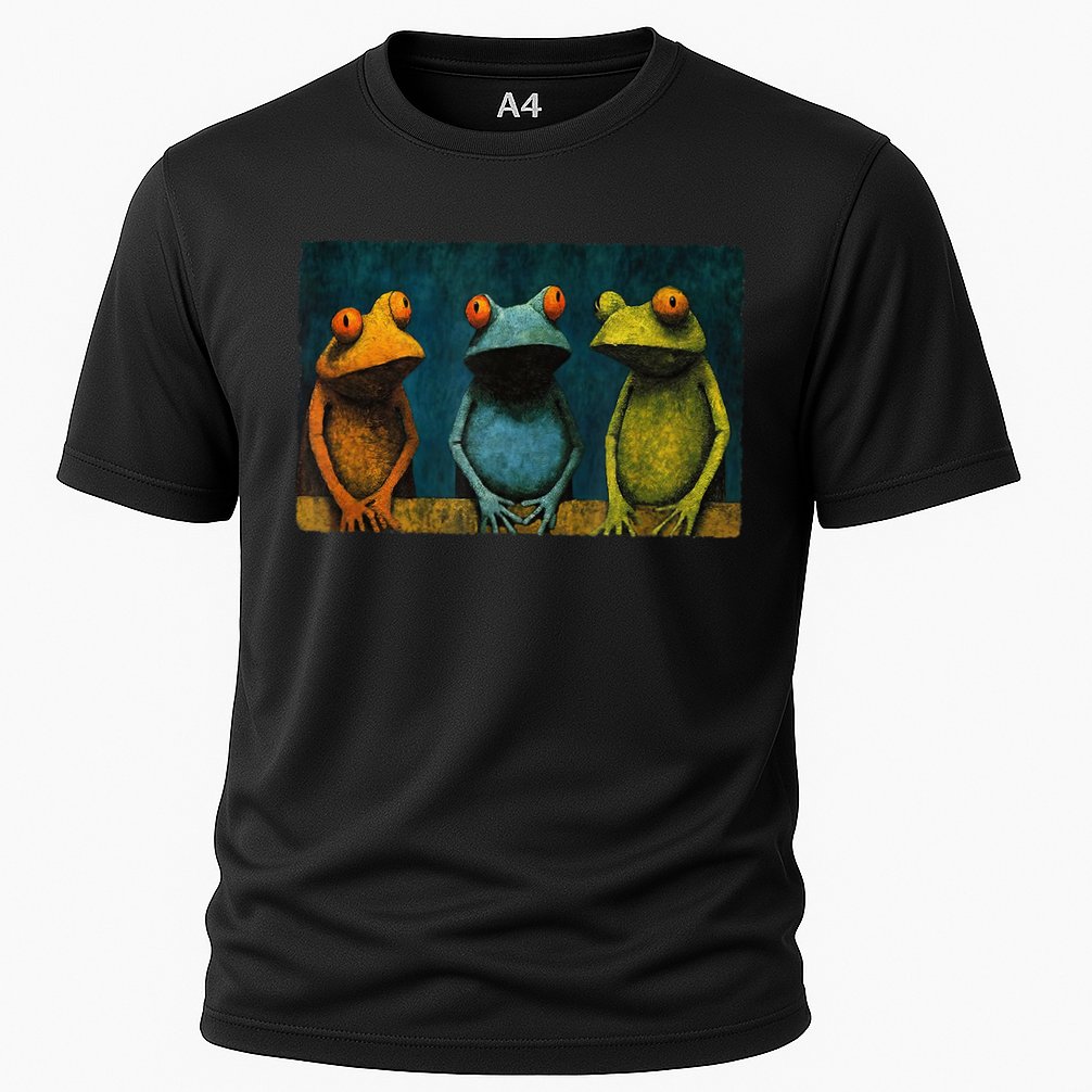3 Cute Funny Frogs Men, Women, Frog Lovers Cooling Performance Crew T-Shirt