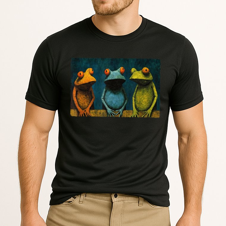 3 Cute Funny Frogs Men, Women, Frog Lovers Cooling Performance Crew T-Shirt
