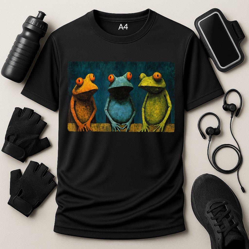 3 Cute Funny Frogs Men, Women, Frog Lovers Cooling Performance Crew T-Shirt