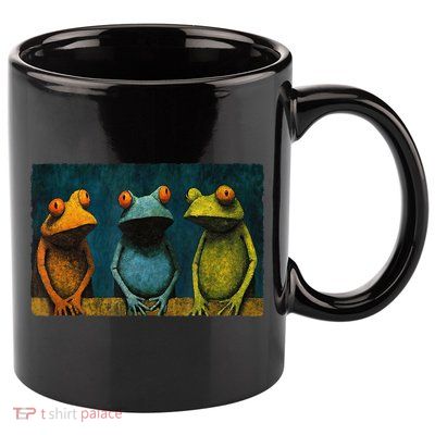 3 Cute Funny Frogs Men, Women, Frog Lovers 11oz C Handle Ceramic Mug
