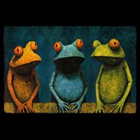 3 Cute Funny Frogs Men, Women, Frog Lovers Drawstring Bag