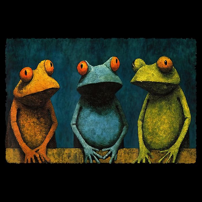 3 Cute Funny Frogs Men, Women, Frog Lovers Drawstring Bag