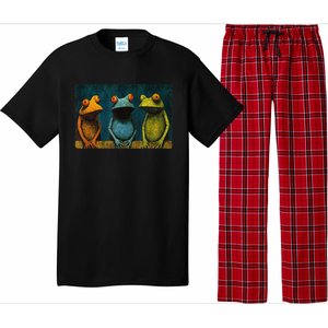 3 Cute Funny Frogs Men, Women, Frog Lovers Pajama Set