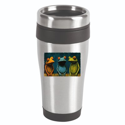 3 Cute Funny Frogs Men, Women, Frog Lovers 16oz Travel Tumbler