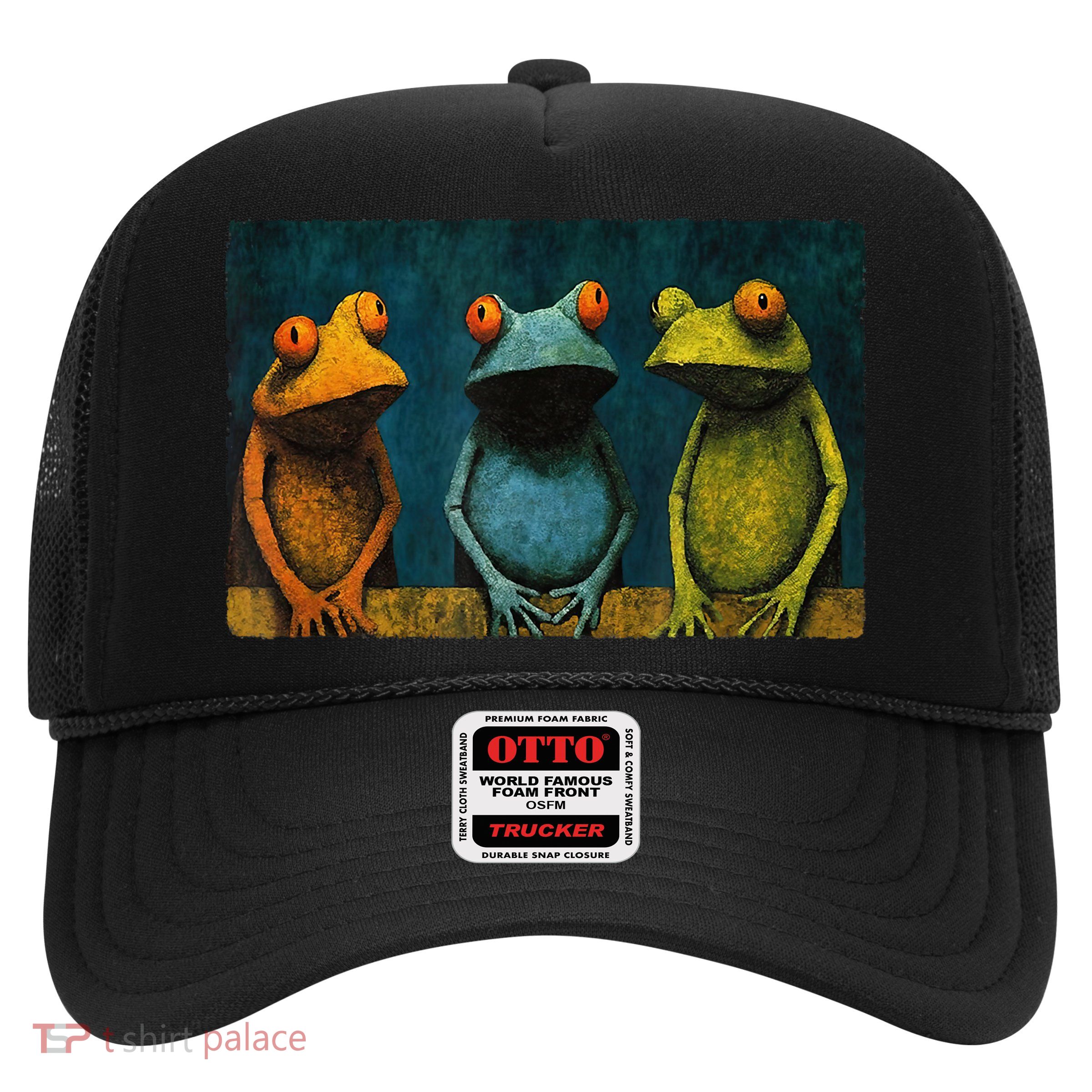 3 Cute Funny Frogs Men, Women, Frog Lovers Trucker Hat