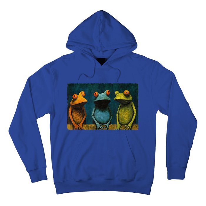 3 Cute Funny Frogs Men, Women, Frog Lovers Hoodie