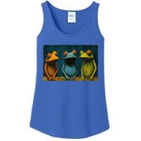 3 Cute Funny Frogs Men, Women, Frog Lovers Ladies Essential Tank