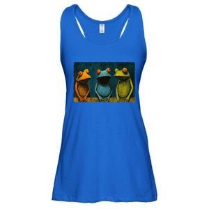 3 Cute Funny Frogs Men, Women, Frog Lovers Ladies Essential Flowy Tank