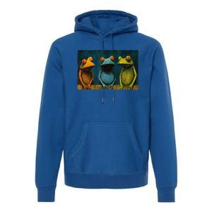 3 Cute Funny Frogs Men, Women, Frog Lovers Premium Hoodie