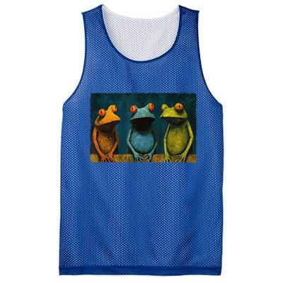 3 Cute Funny Frogs Men, Women, Frog Lovers Mesh Reversible Basketball Jersey Tank