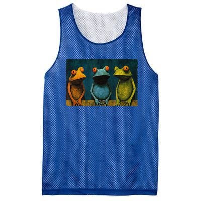 3 Cute Funny Frogs Men, Women, Frog Lovers Mesh Reversible Basketball Jersey Tank