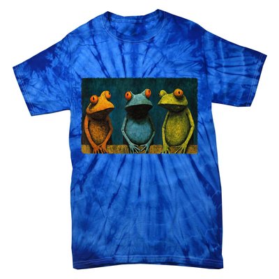 3 Cute Funny Frogs Men, Women, Frog Lovers Tie-Dye T-Shirt