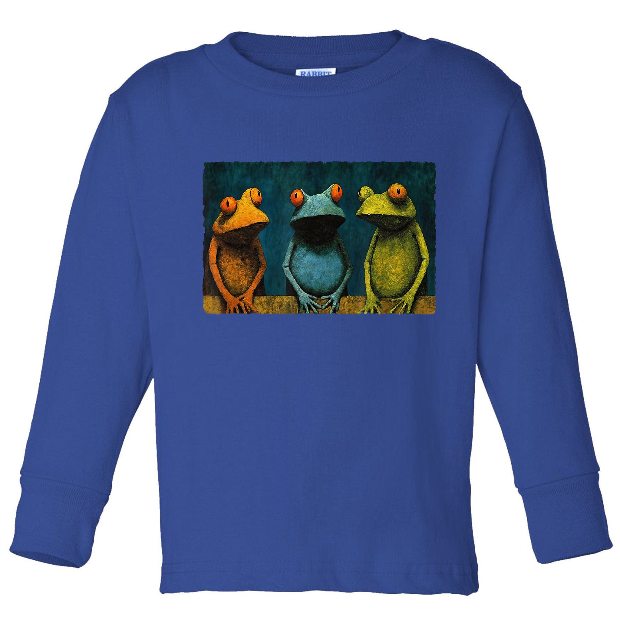 3 Cute Funny Frogs Men, Women, Frog Lovers Toddler Long Sleeve Shirt