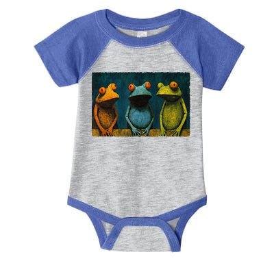 3 Cute Funny Frogs Men, Women, Frog Lovers Infant Baby Jersey Bodysuit