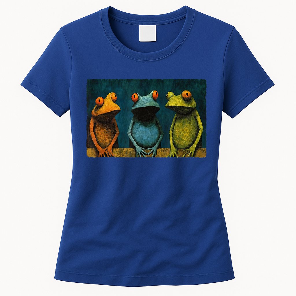 3 Cute Funny Frogs Men, Women, Frog Lovers Womens T-Shirt