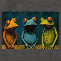 3 Cute Funny Frogs Men, Women, Frog Lovers Vector Backpack