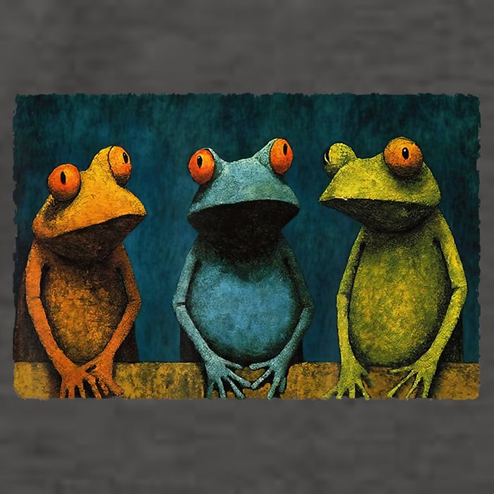 3 Cute Funny Frogs Men, Women, Frog Lovers Vector Backpack