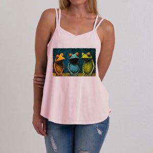 3 Cute Funny Frogs Men, Women, Frog Lovers Women's Strappy Tank