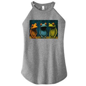 3 Cute Funny Frogs Men, Women, Frog Lovers Women's Perfect Tri Rocker Tank