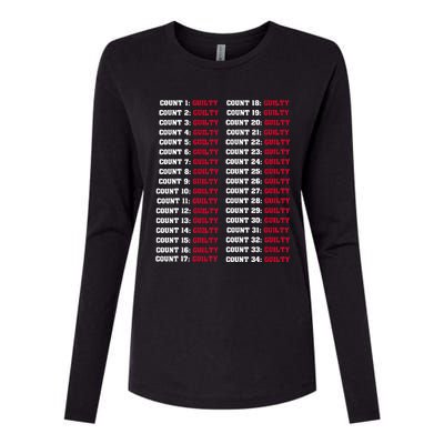 34 Counts Guilty Design Womens Cotton Relaxed Long Sleeve T-Shirt