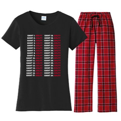 34 Counts Guilty Design Women's Flannel Pajama Set