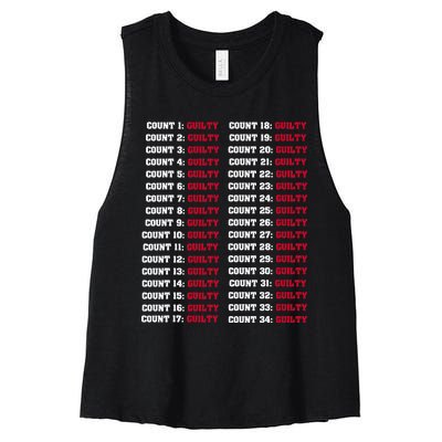 34 Counts Guilty Design Women's Racerback Cropped Tank