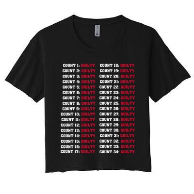 34 Counts Guilty Design Women's Crop Top Tee