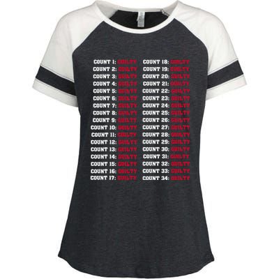 34 Counts Guilty Design Enza Ladies Jersey Colorblock Tee