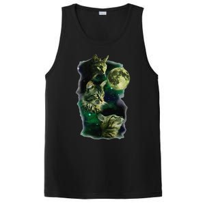 3 Cat Moon Funny Parody PosiCharge Competitor Tank