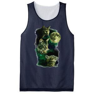 3 Cat Moon Funny Parody Mesh Reversible Basketball Jersey Tank