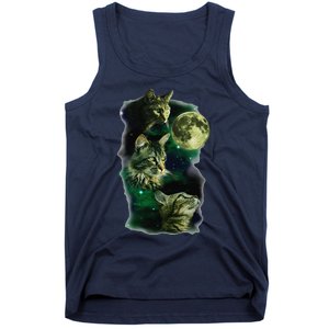 3 Cat Moon Funny Parody Tank Top