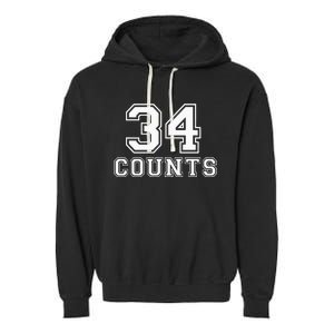 34 Counts President Donald Trump Team Biden Finally! Meme Garment-Dyed Fleece Hoodie