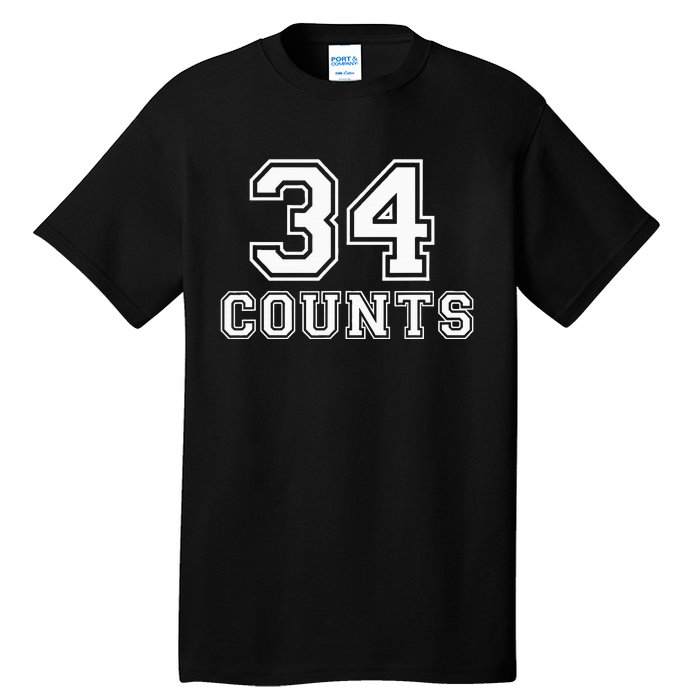 34 Counts President Donald Trump Team Biden Finally! Meme Tall T-Shirt