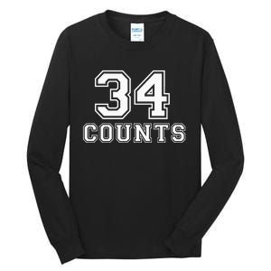 34 Counts President Donald Trump Team Biden Finally! Meme Tall Long Sleeve T-Shirt