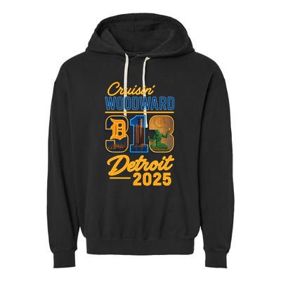 313 Cruisin' Woodward Detroit M1 2025 Garment-Dyed Fleece Hoodie
