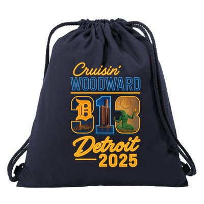 313 Cruisin' Woodward Detroit M1 2025 Drawstring Bag