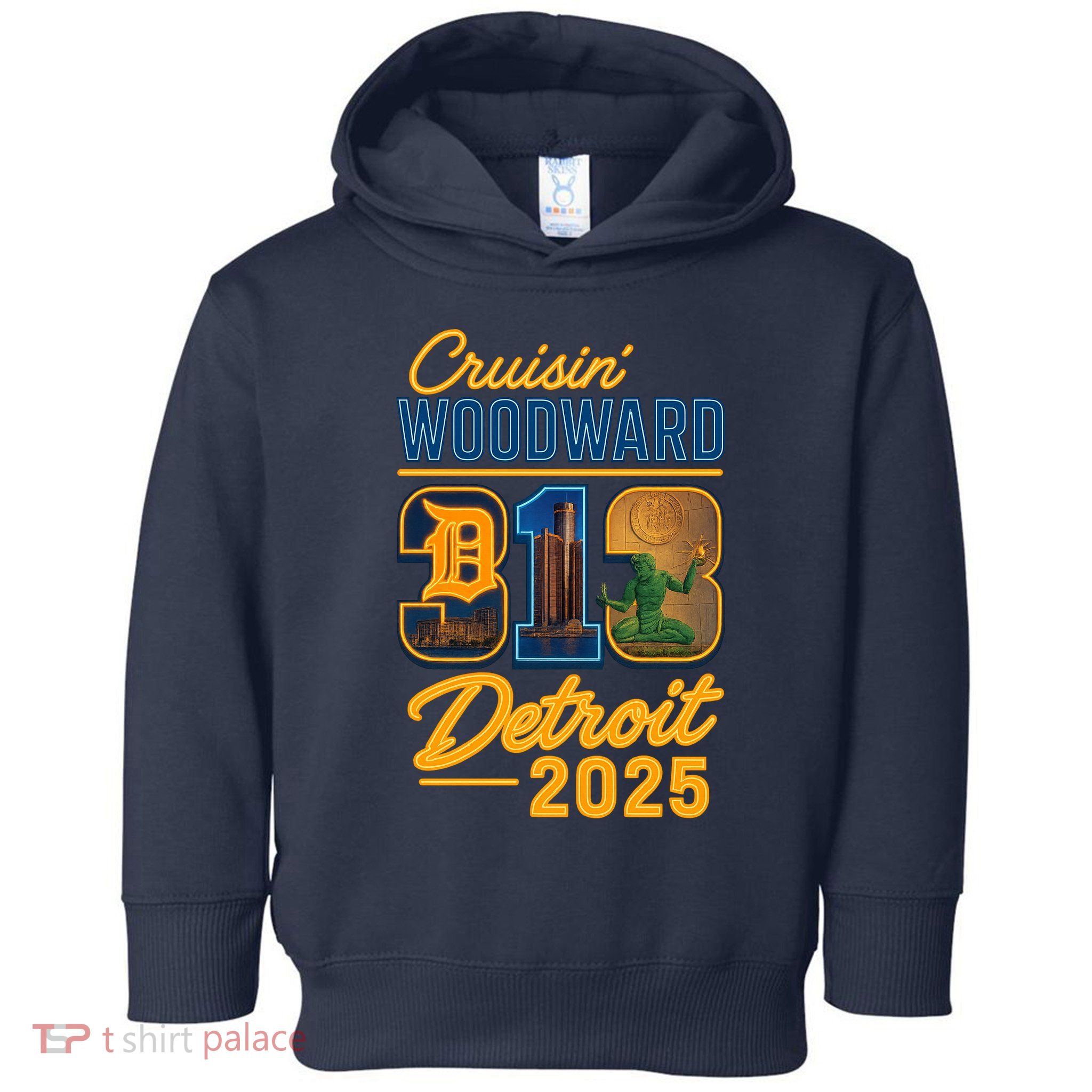 313 Cruisin' Woodward Detroit M1 2025 Toddler Hoodie