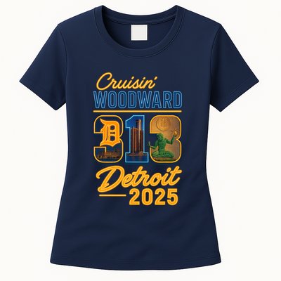 313 Cruisin' Woodward Detroit M1 2025 Womens T-Shirt