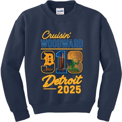 313 Cruisin' Woodward Detroit M1 2025 Kids Sweatshirt