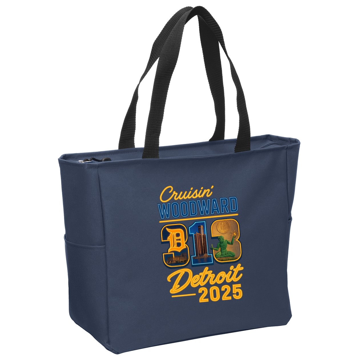 313 Cruisin' Woodward Detroit M1 2025 Zip Tote Bag