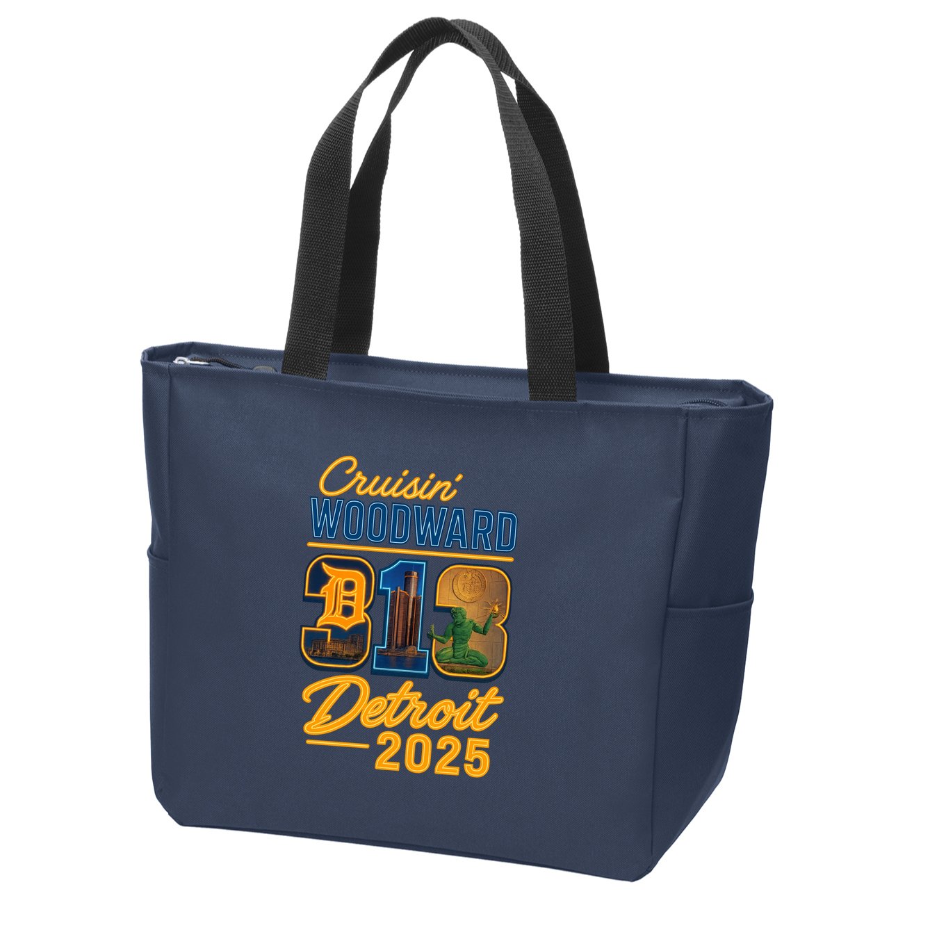 313 Cruisin' Woodward Detroit M1 2025 Zip Tote Bag