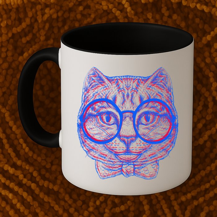 3D Trippy Cat Mug