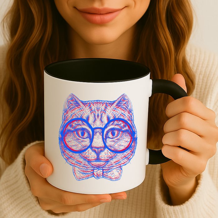 3D Trippy Cat Mug