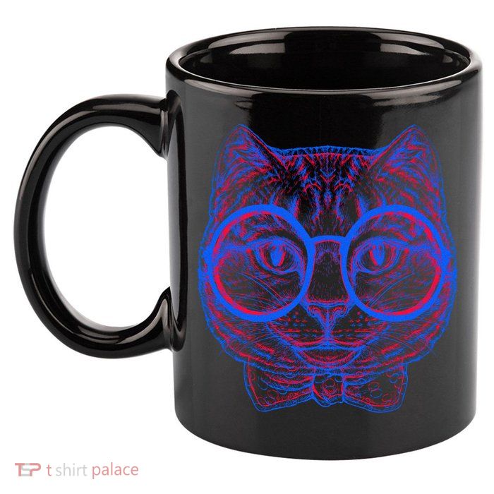 3D Trippy Cat 11oz C Handle Ceramic Mug