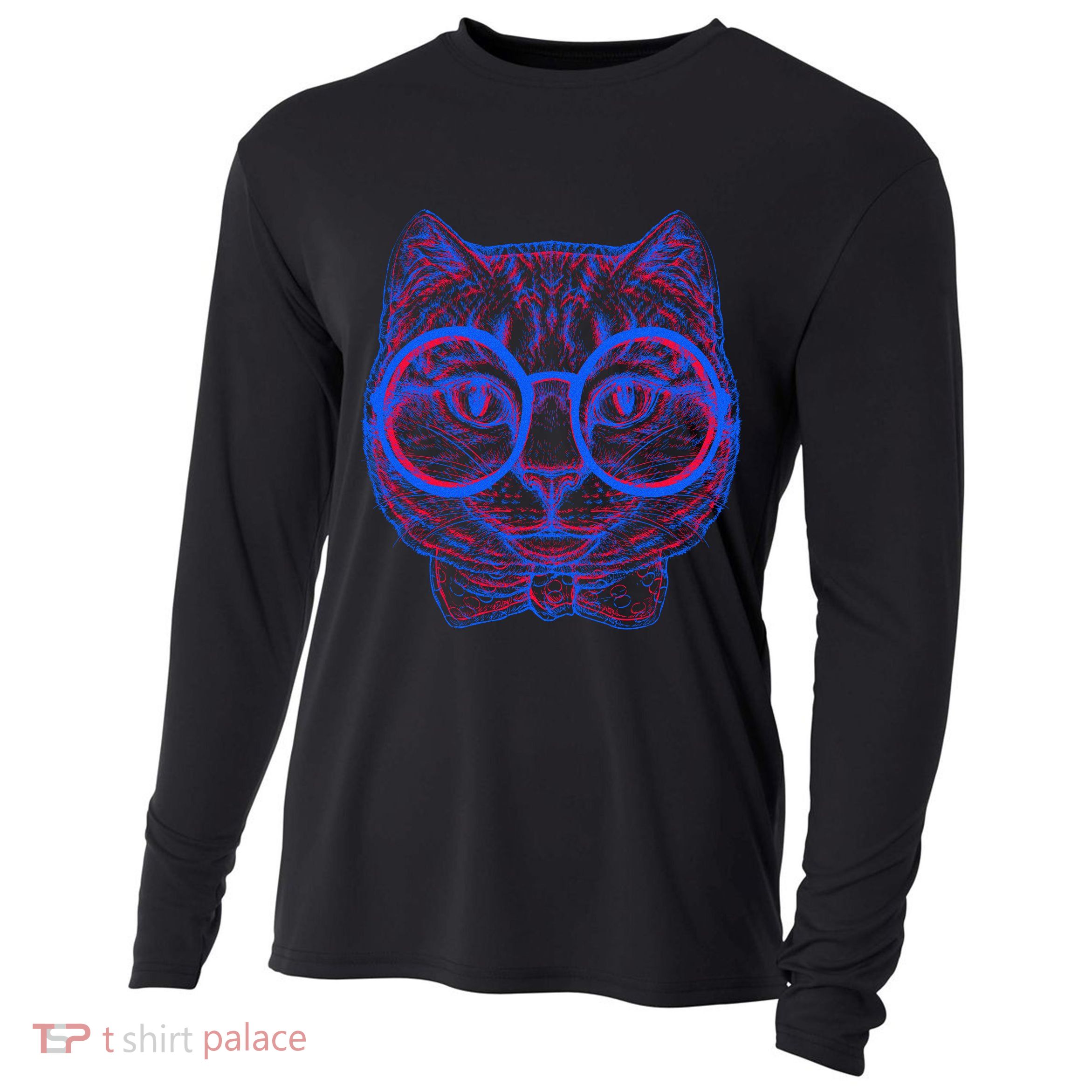 3D Trippy Cat Cooling Performance Long Sleeve Crew