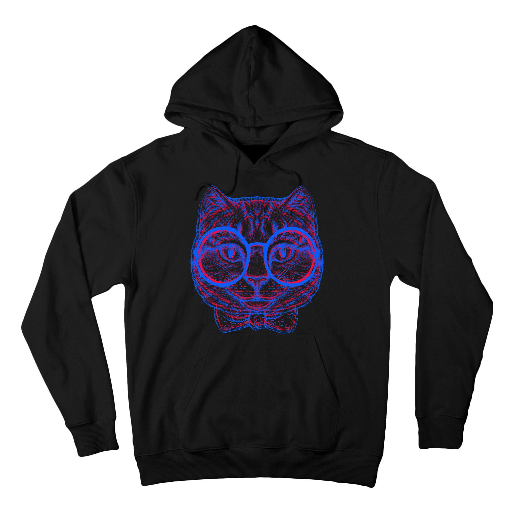 3D Trippy Cat Tall Hoodie