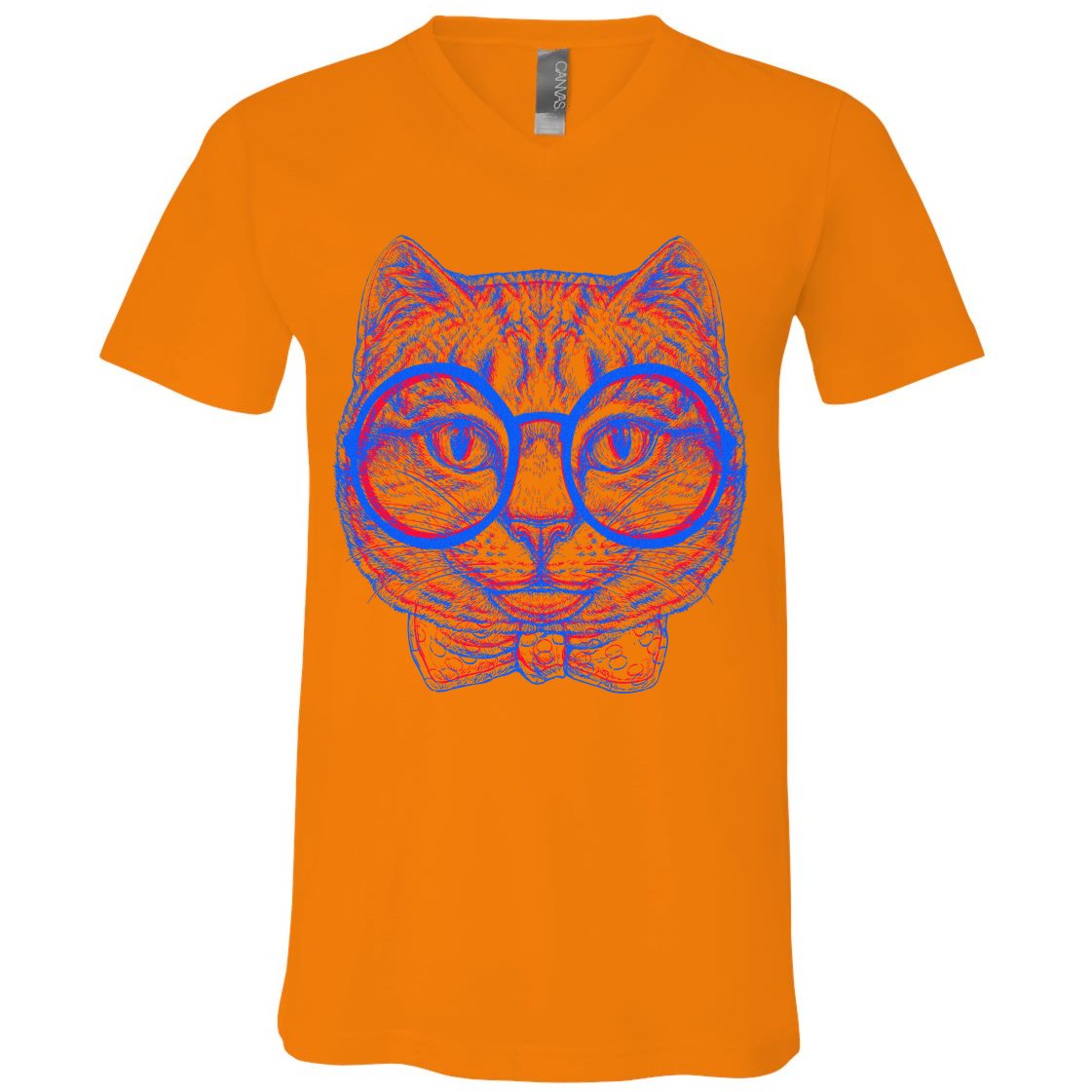 3D Trippy Cat V-Neck T-Shirt